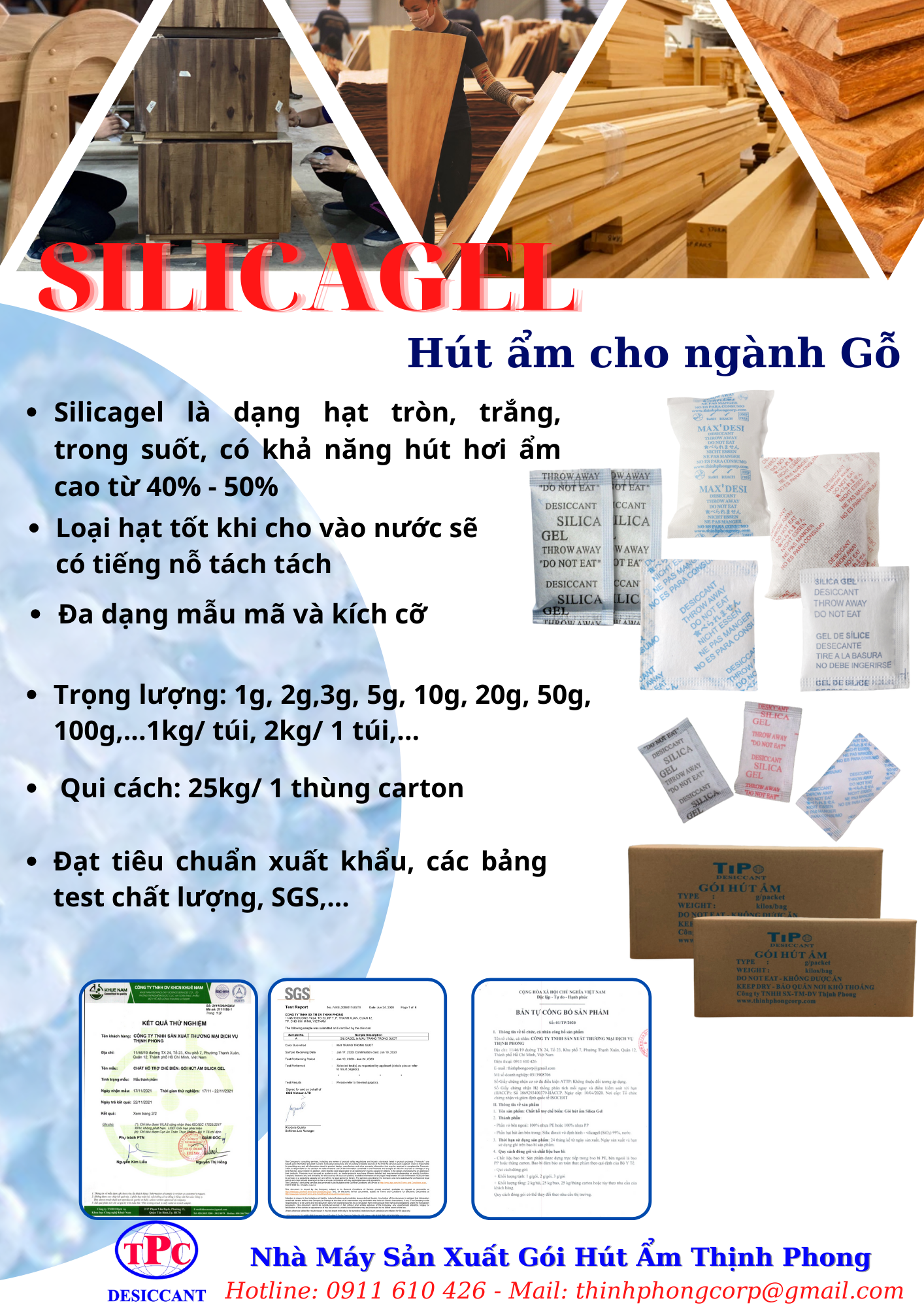 Ứng dụng hạt chống ẩm SilicaGel 300g