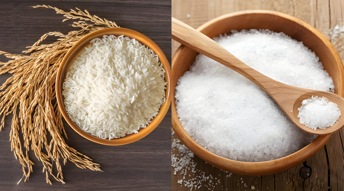 Sử dùng gạo và muối