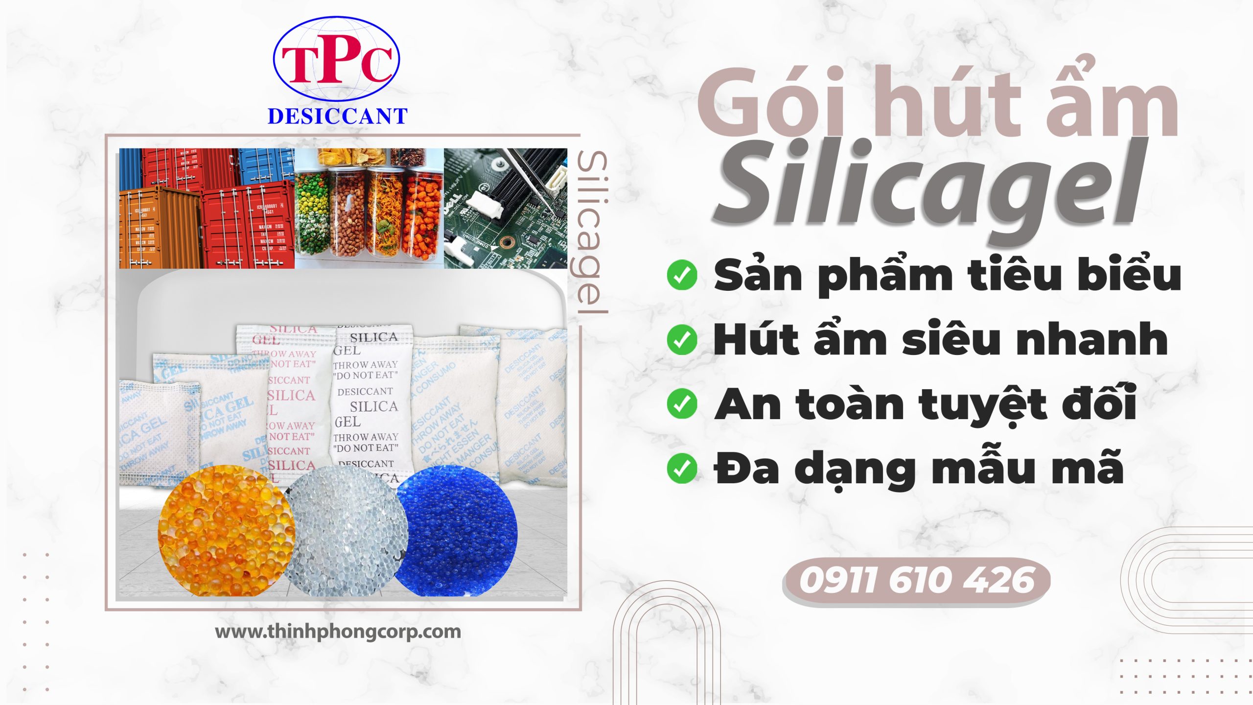 Gói Hút Ẩm Silica Gel 200-300-500gram 12 Giá Gói Hút Ẩm Silica Gel 500g