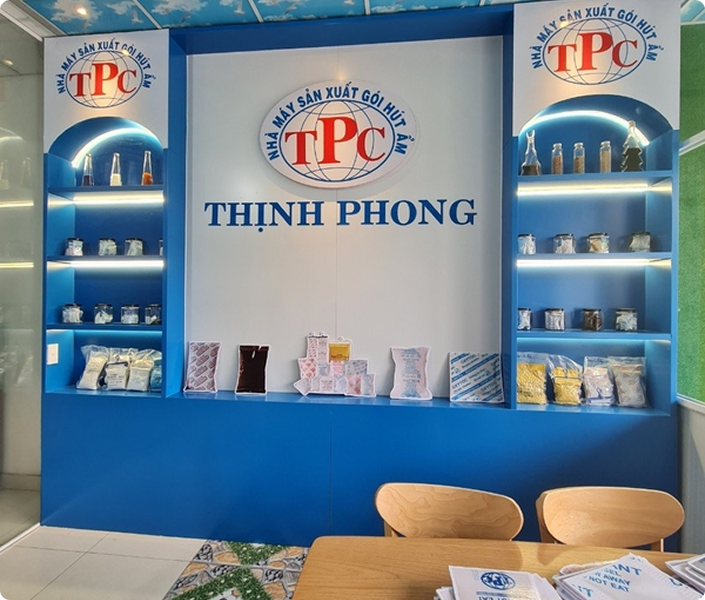 Phòng trưng bày sản phẩm gói hút ẩm tại Thịnh Phong Corp