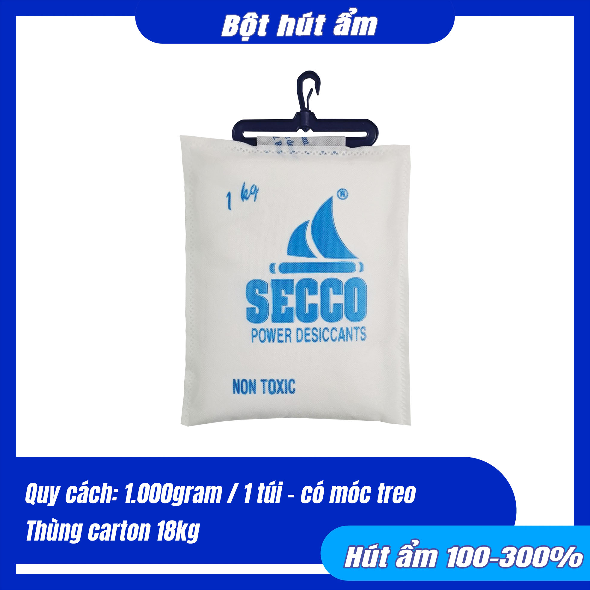 Dây Bột Hút Ẩm Secco 1Kg/1 Túi 1 Bột hút ẩm Secco 1kg 1 Túi