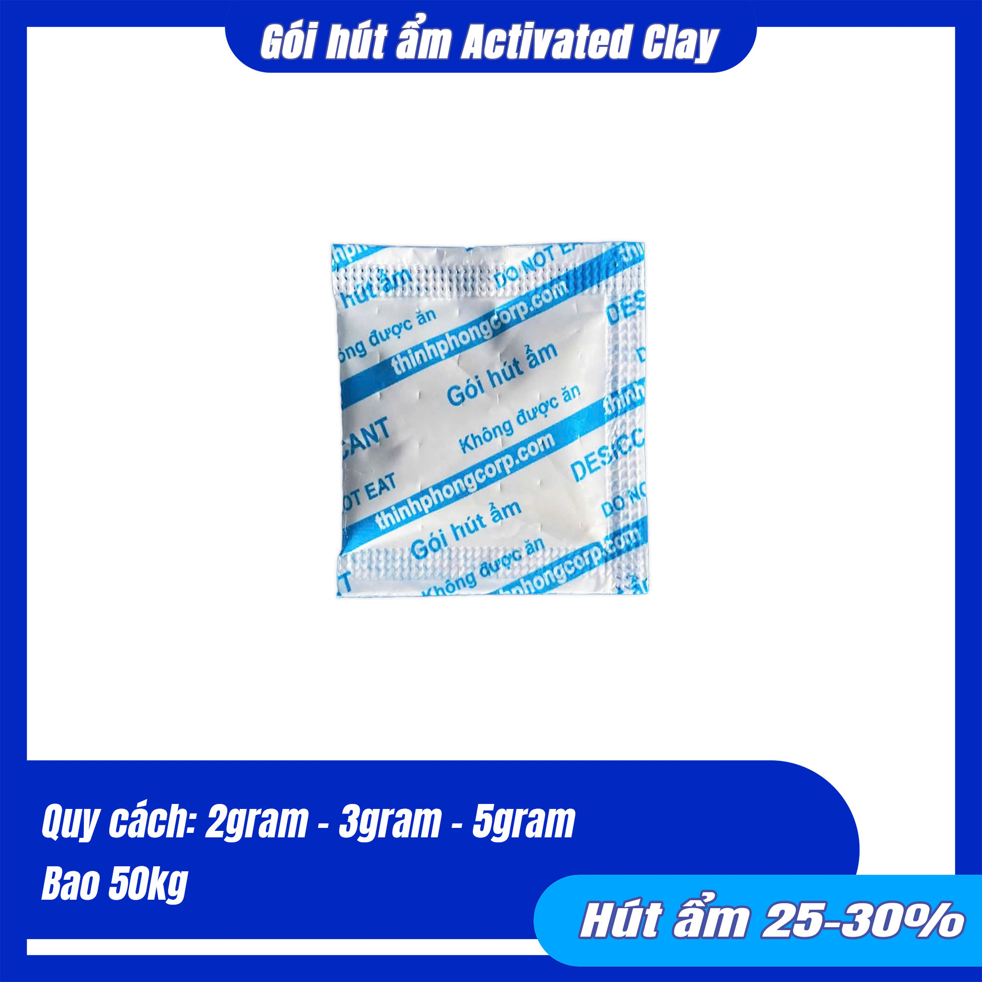 Gói hút ẩm Clay OPP TP 2gram - 5gram 1 Gói hút ẩm Clay OPP TP 2gram - 5gram