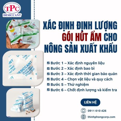 Gói hút ẩm cho nông sản xuất khẩu nên dùng loại nào 4 Cách xác định định lượng gói hút ẩm cho nông sản xuất khẩu
