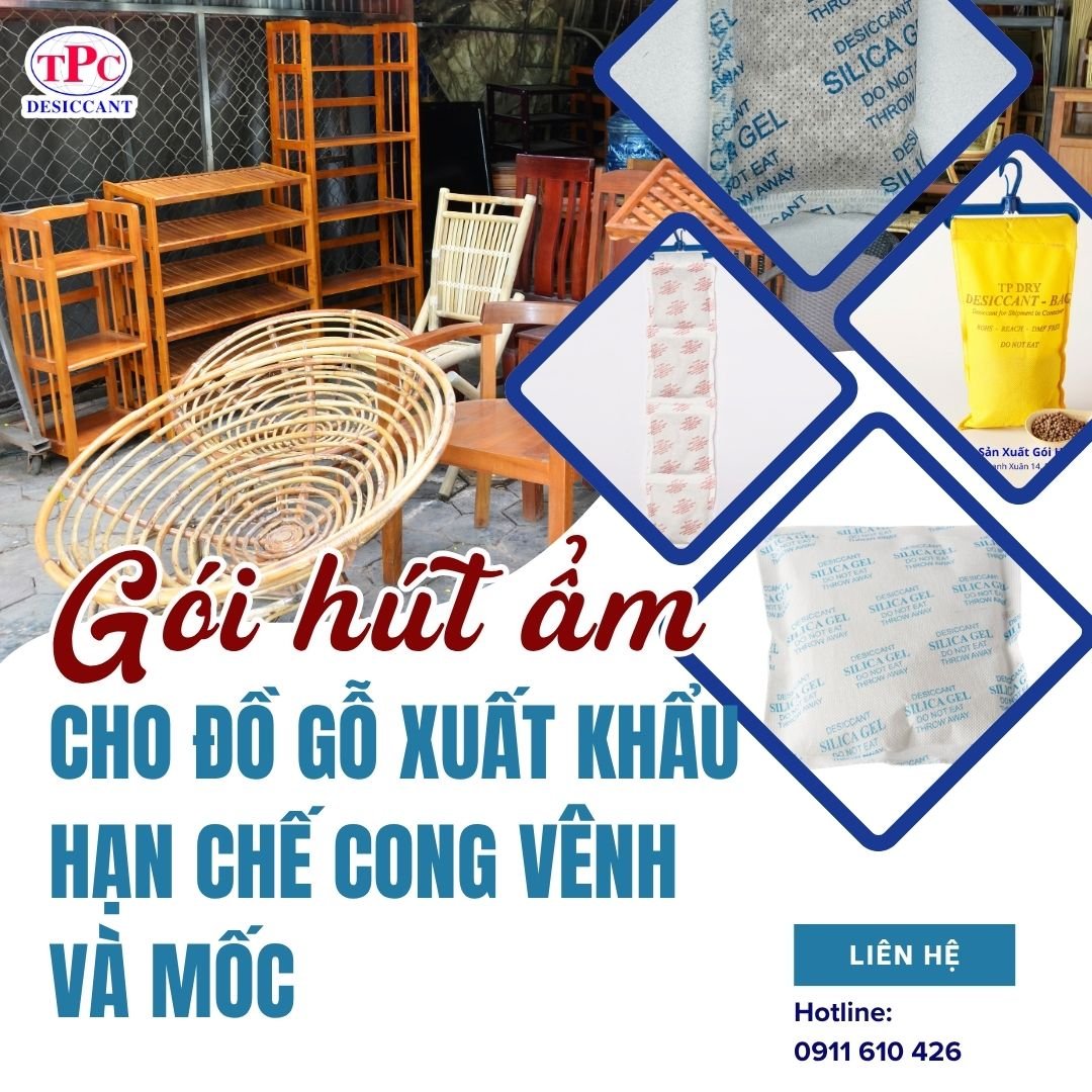Gói hút ẩm cho đồ gỗ xuất khẩu chống mốc