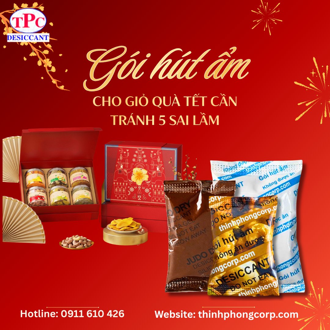 Gói hút ẩm cho giỏ quà tết
