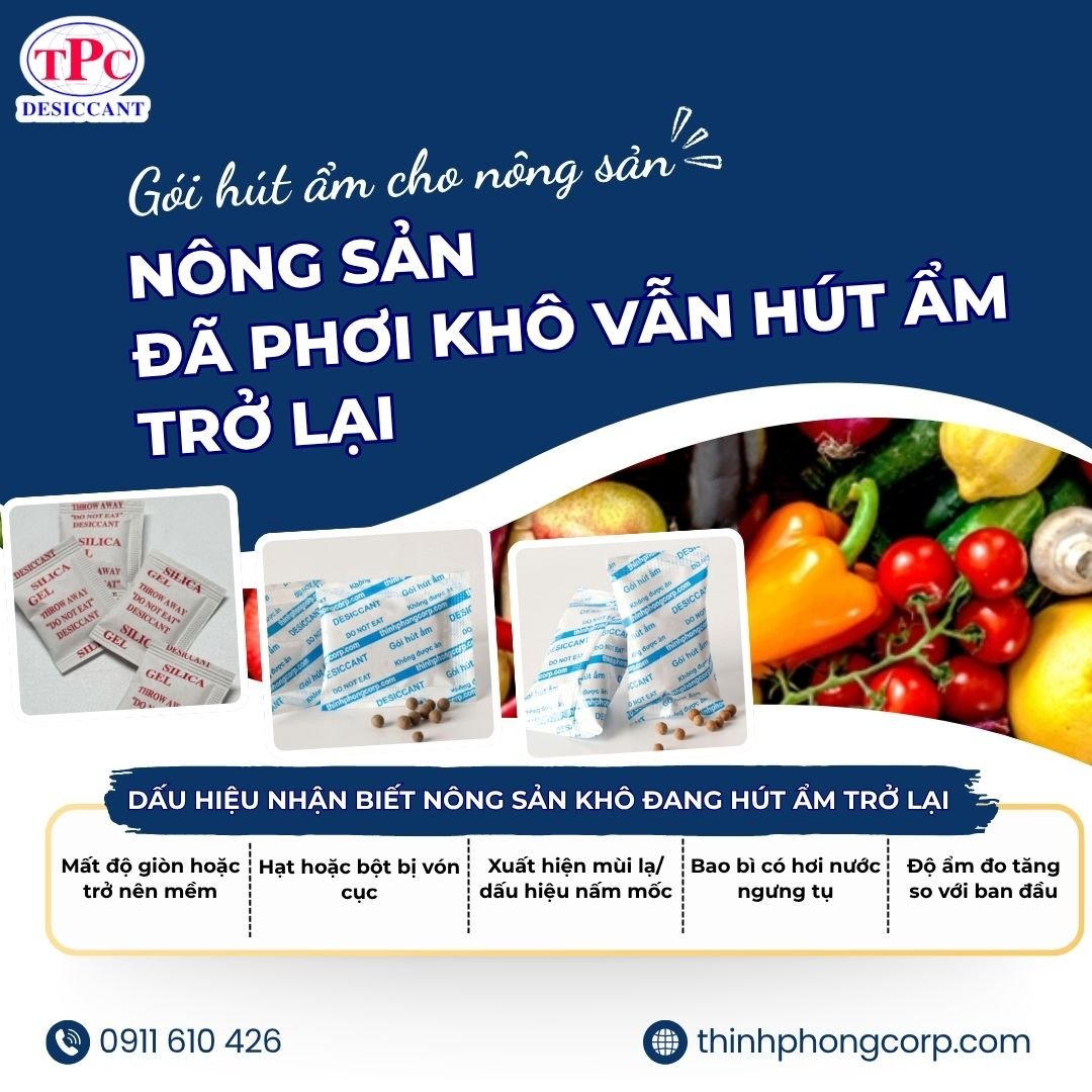 Nông sản đã phơi khô vẫn hút ẩm trở lại